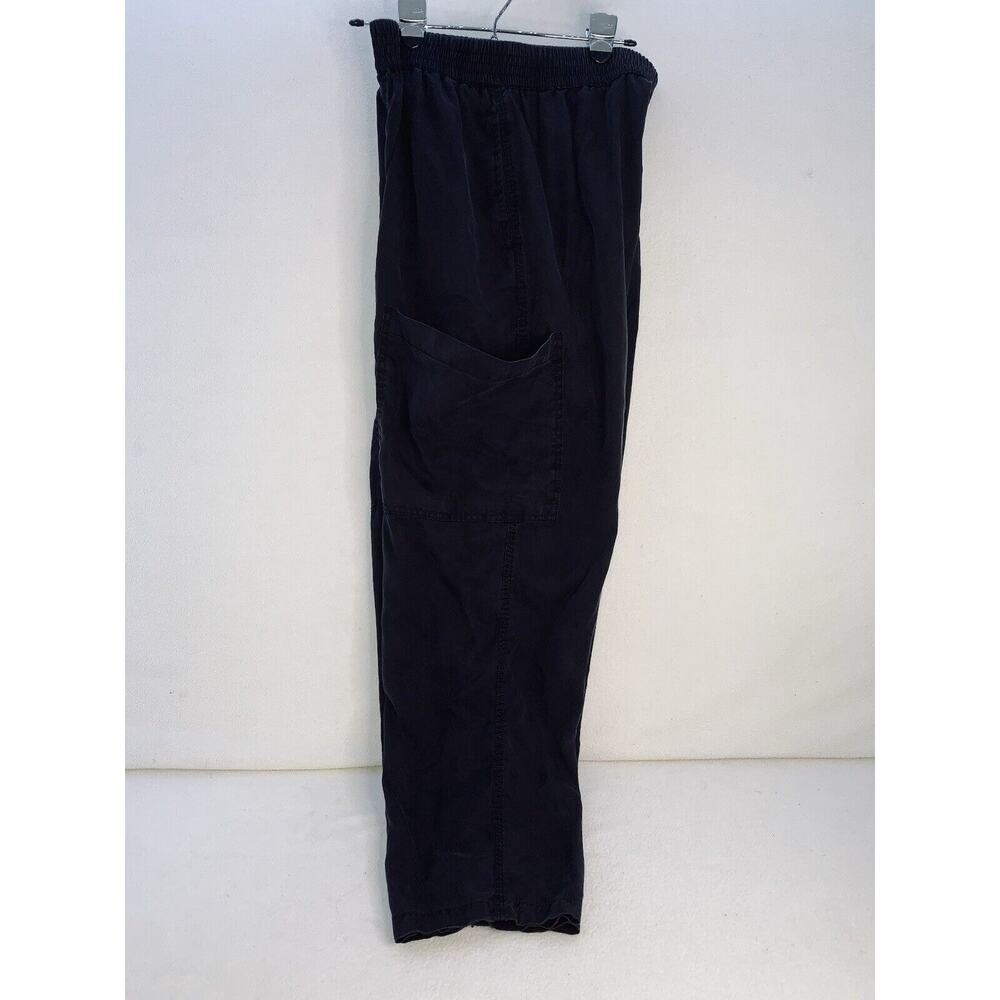XL Hunter & Brown Pants Womens Flowy Black Elastic Pull On 3 Leg Patch Pockets